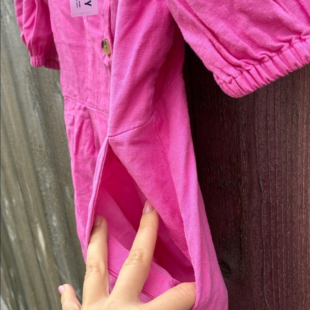 Old Navy Linen Blend Pink Dress - Picture 6 of 10